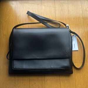 NWT Proenza Schouler City Bag In Black Nappa Leather W Adjustable Strap